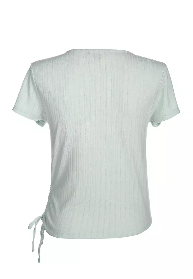 Atasan Bungkus Rajut Rib Solid Hijau