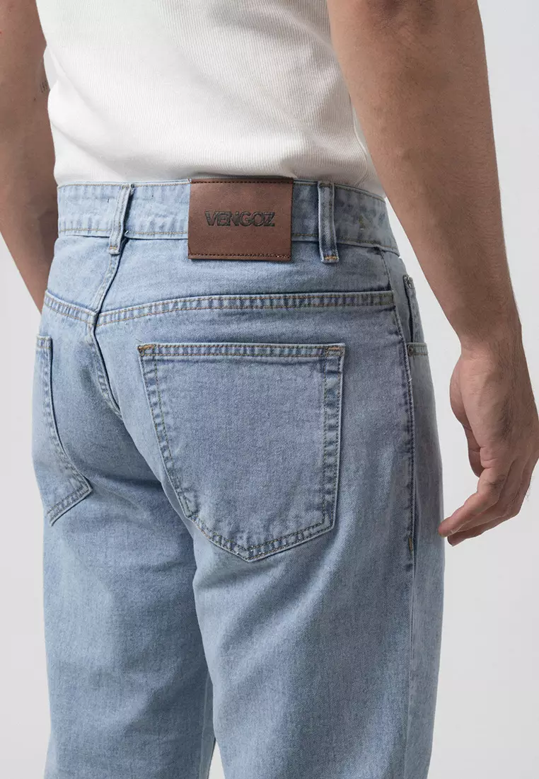 Straight Slim Fit Premium Jeans - Light Indigo