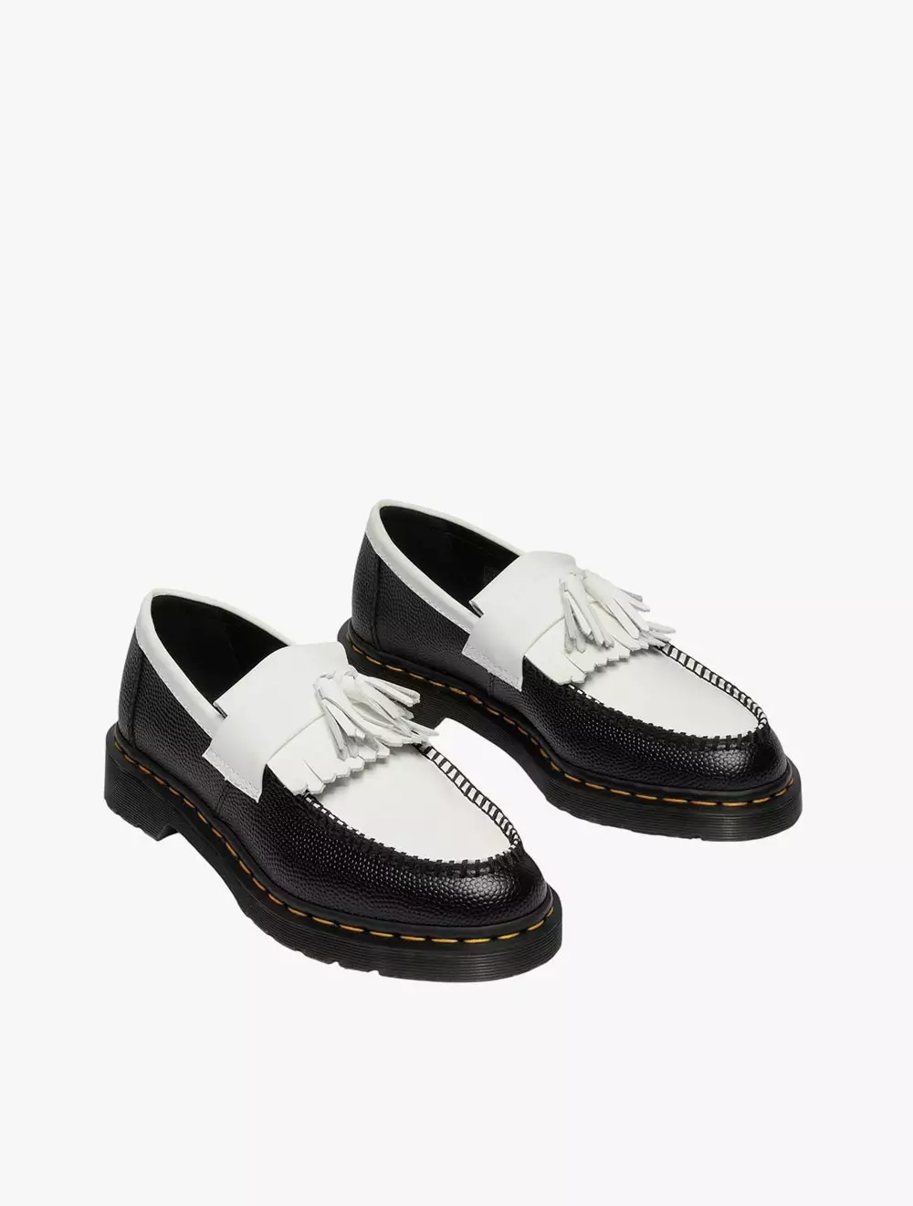 Dr. Martens Adrian BW Loafer Black+White Atlas Pebble Grain+Smooth