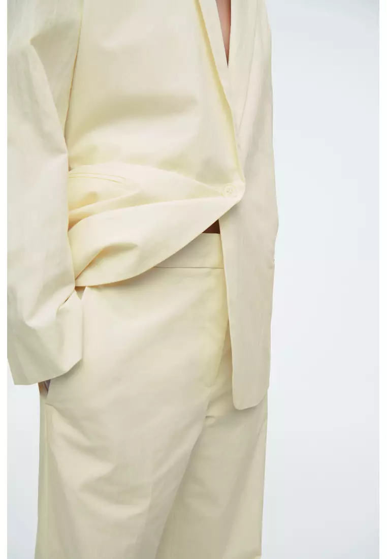 TAILORED COTTON STRAIGHT-LEG TROUSERS
