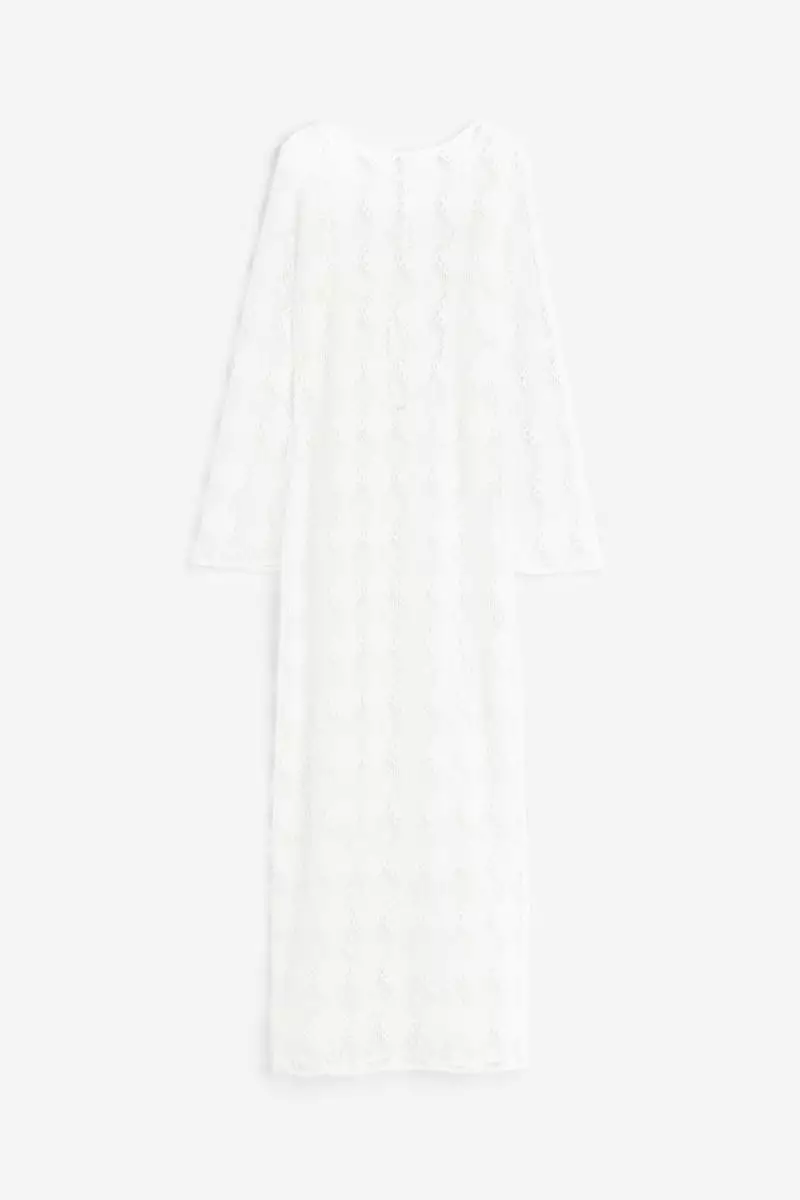 Open-backed crochet-look dress