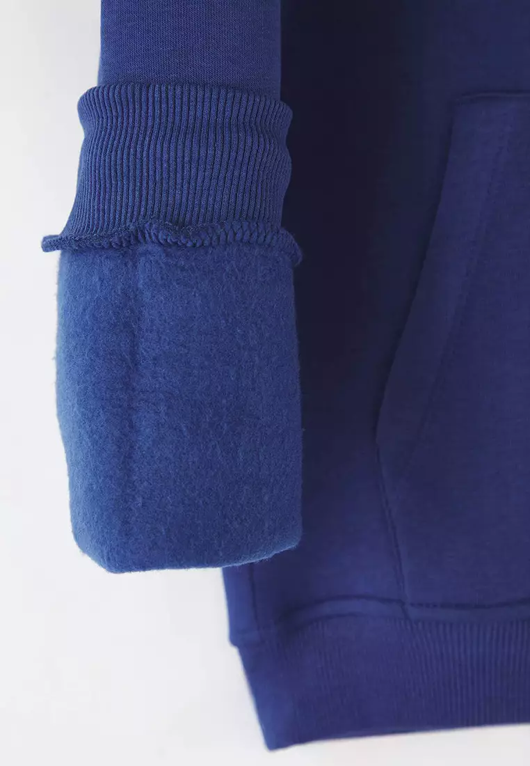 Navy Blue Regular/Normal Cut Hooded Fleece/Warm Sweatshirt Tmnaw20Sw0163