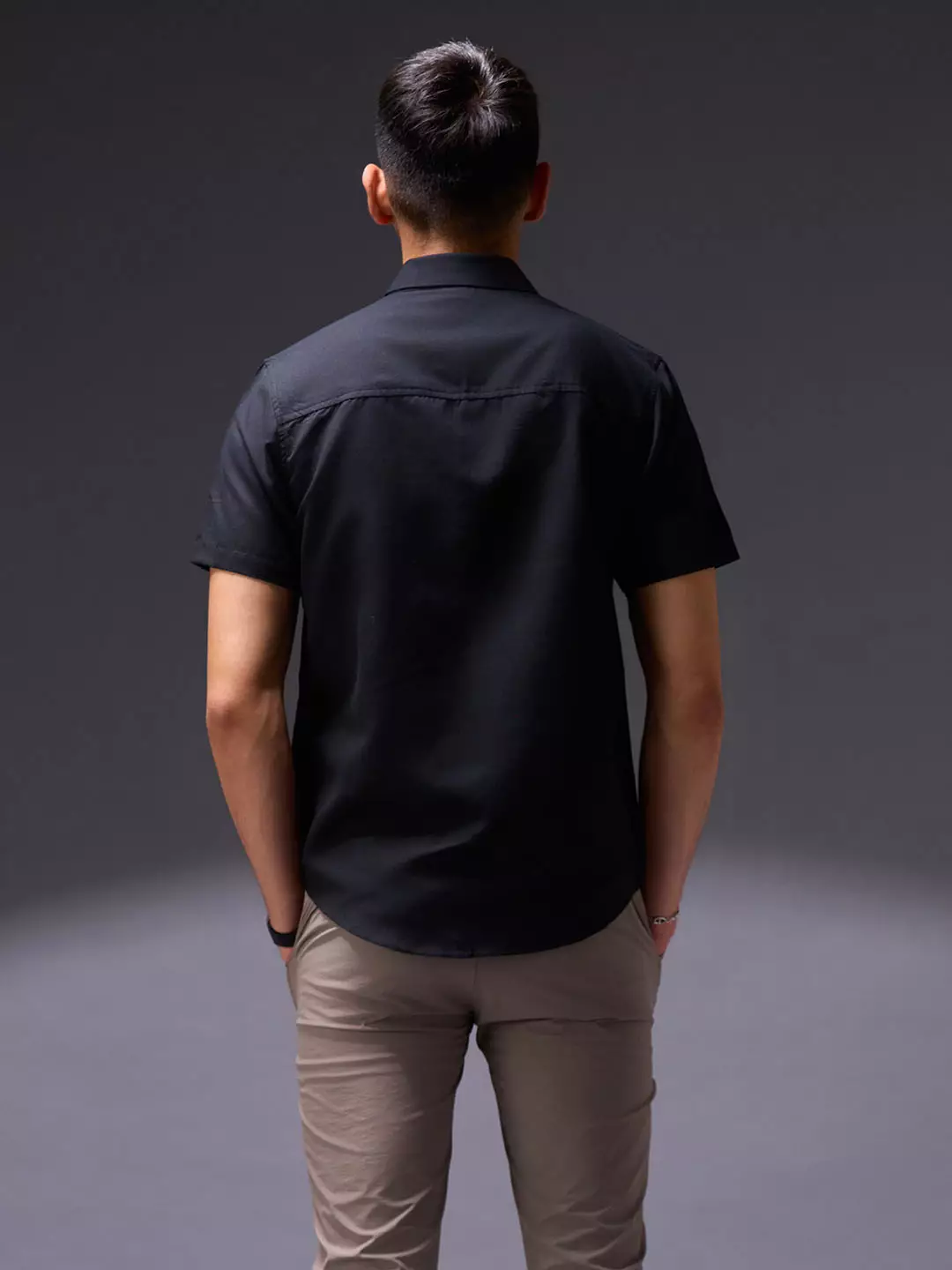 OXCON Easy Shirts Kemeja Tangan Pendek Black