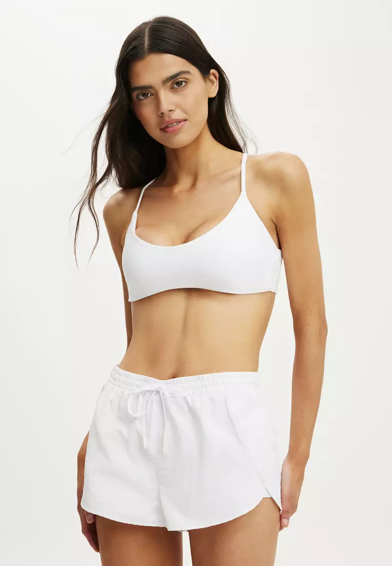 Woven Dolphin Hem Micro Shorts