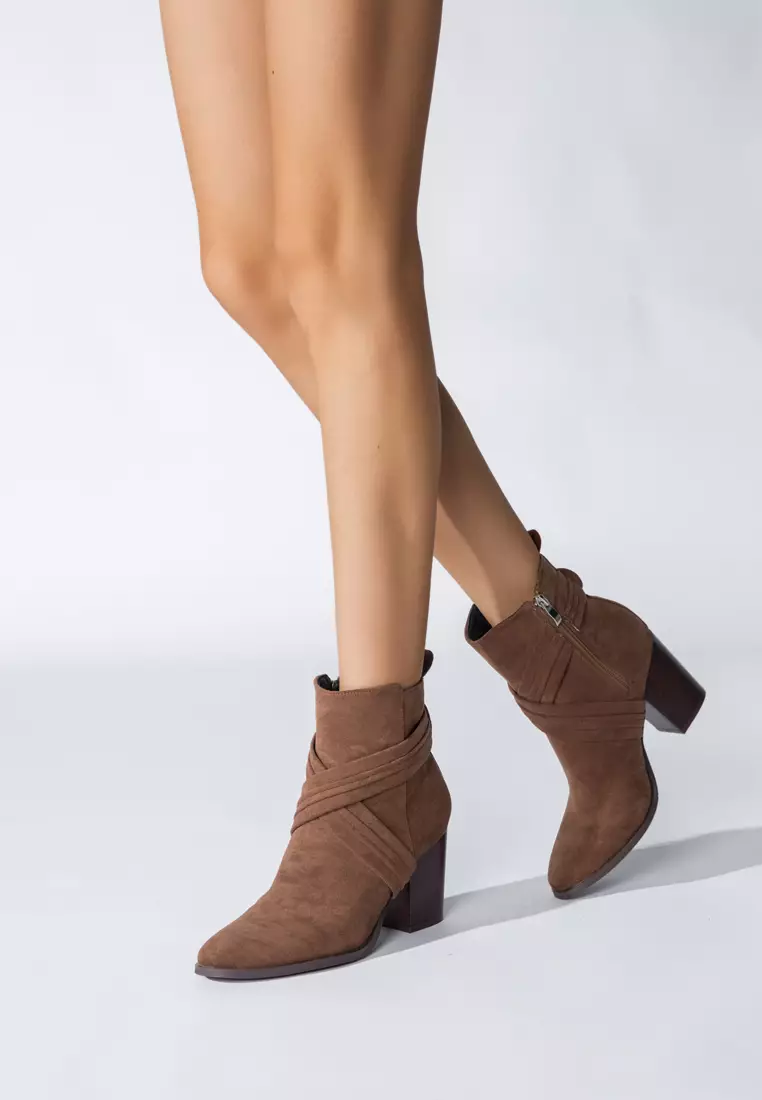 8CM Suede Fabric Ankle Boots WTY4051-27