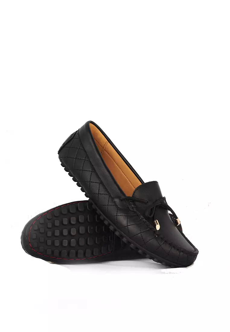 Sepatu Casual Wanita Loafer Moccasin Gino Mariani Estelle Hitam