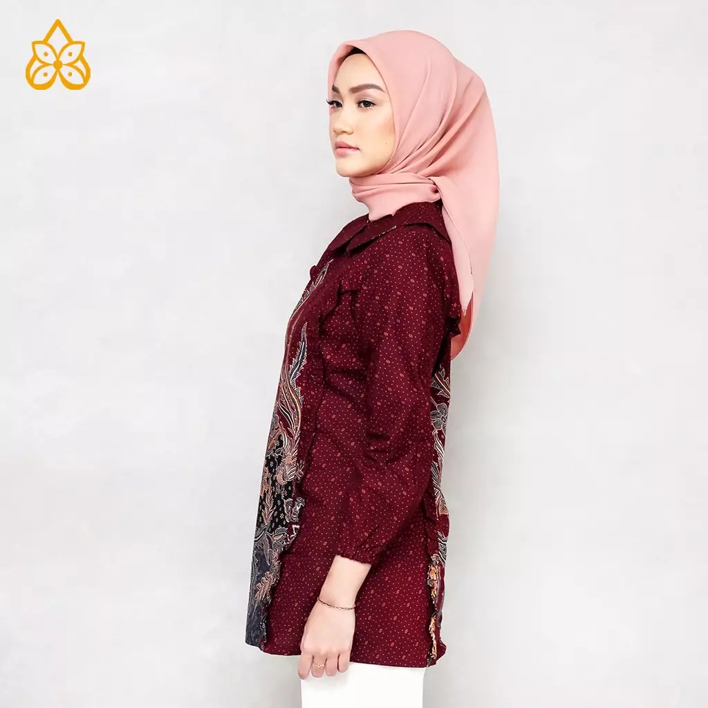 Seera Maroon Blouse Wanita