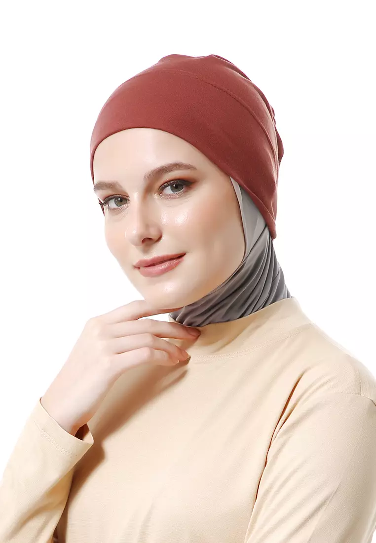 Inner Hijab Muslimah Wanita Motif Polos Relaxed Fit - Rustic