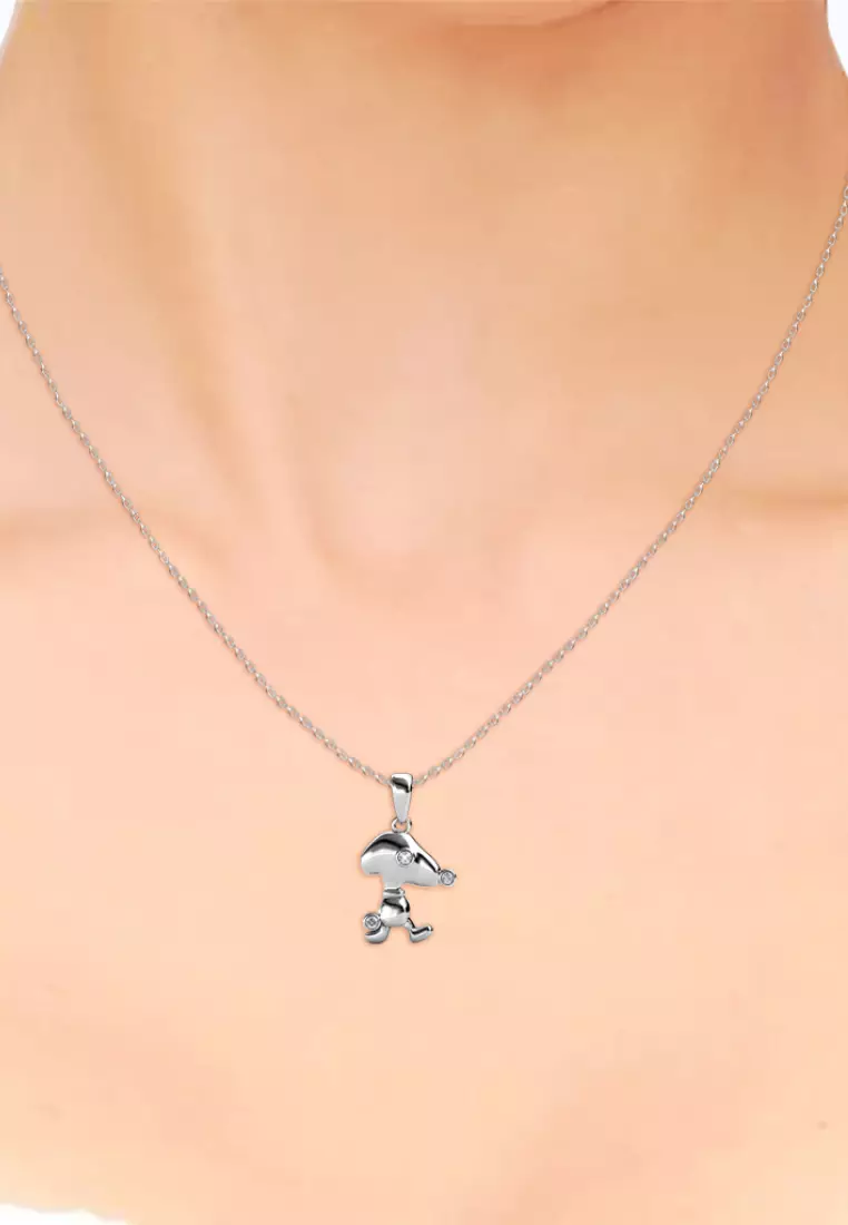 Pup Beagle White WG - Kalung Crystal by Her Jewellery