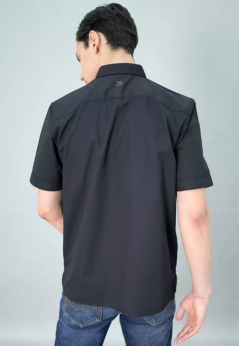 LGS - Alan Shirt - Kemeja Casual Pria Lengan Pendek Motif Polos Saku Depan - Regular Fit - CSH.271.S2001