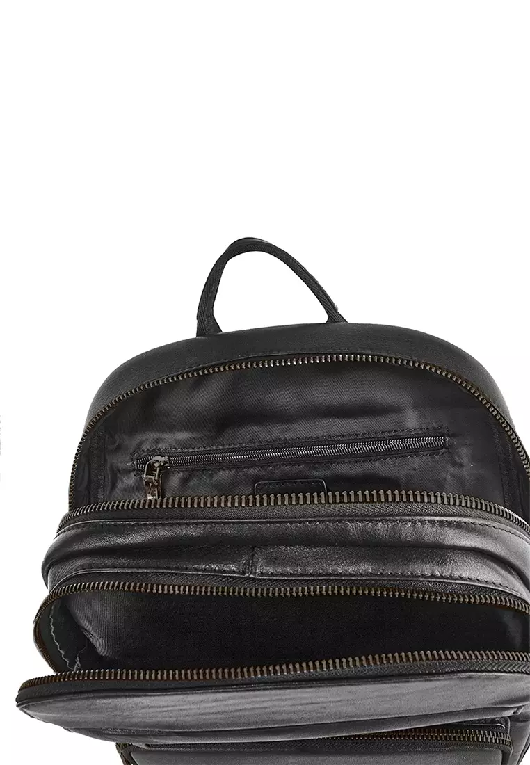 Backpack Tas Ransel Pria Kulit Gino Mariani Gael Hitam