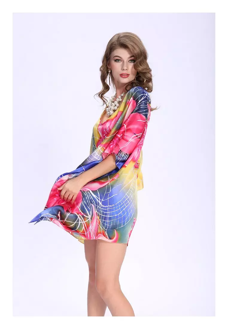 真絲印花色丁上衣