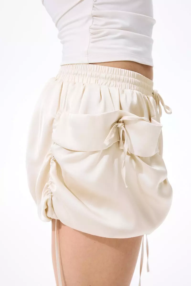 Satin cargo shorts