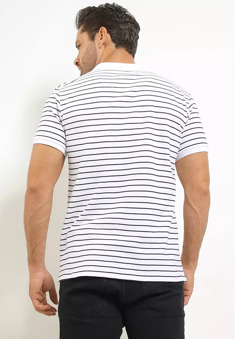 Lane Stripe Logo Polo Shirt