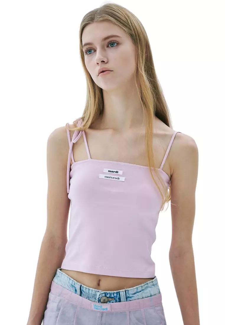 Sleeveless Double Label ribbon Detail - Pink