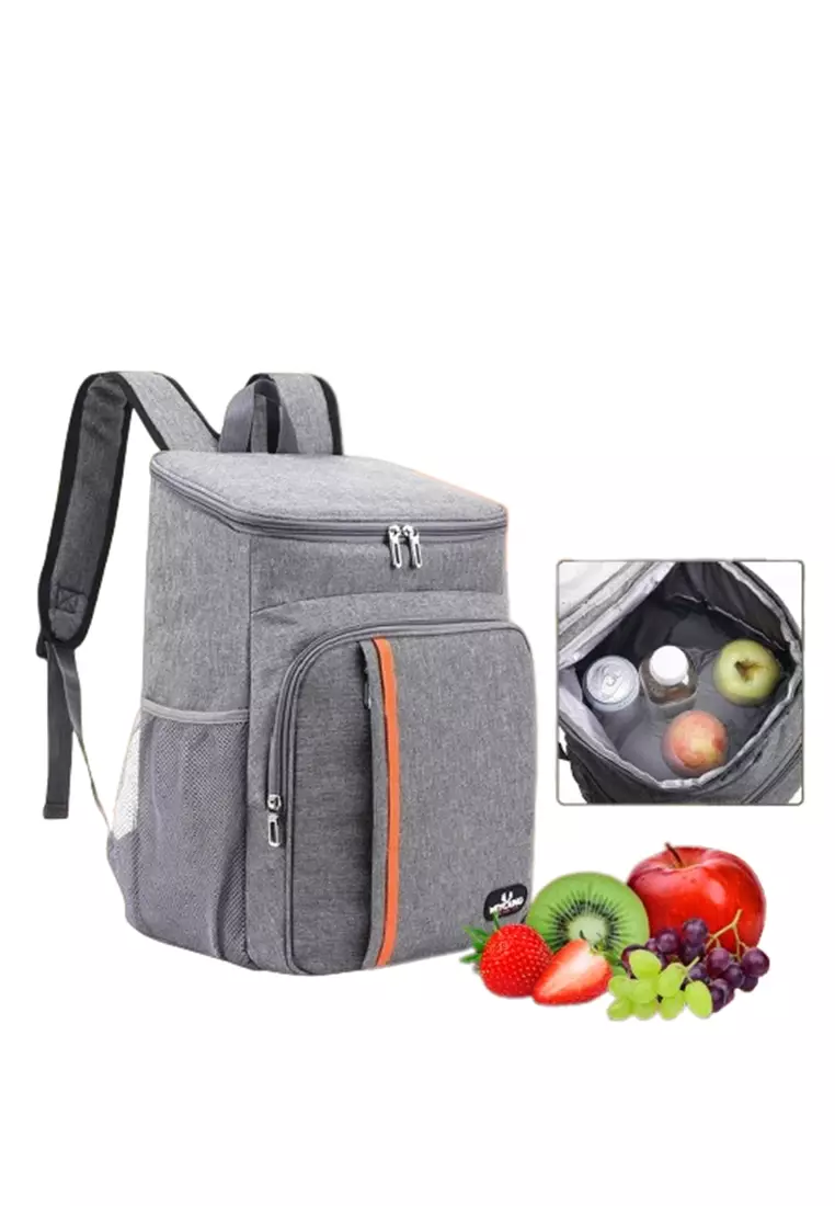 Tas Ransel Piknik Hot and Cold Lunch Bag Insulated Backpack YY29 - Gray
