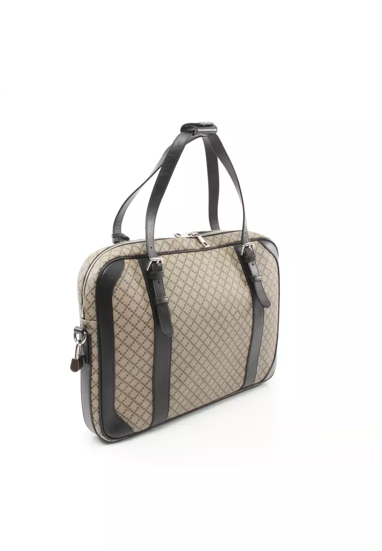 Buy Gucci Pre loved Gucci Diamante Briefcase PVC leather beige