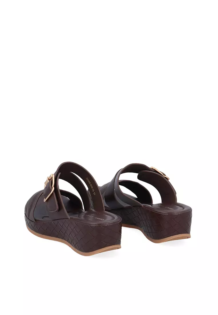 Dark Brown Rachel Double Strap Sandals