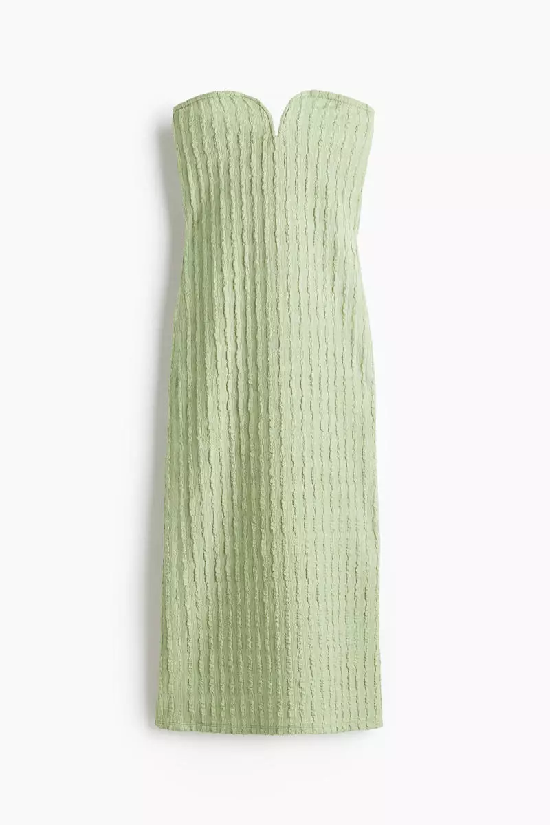 Textured jersey bandeau dress