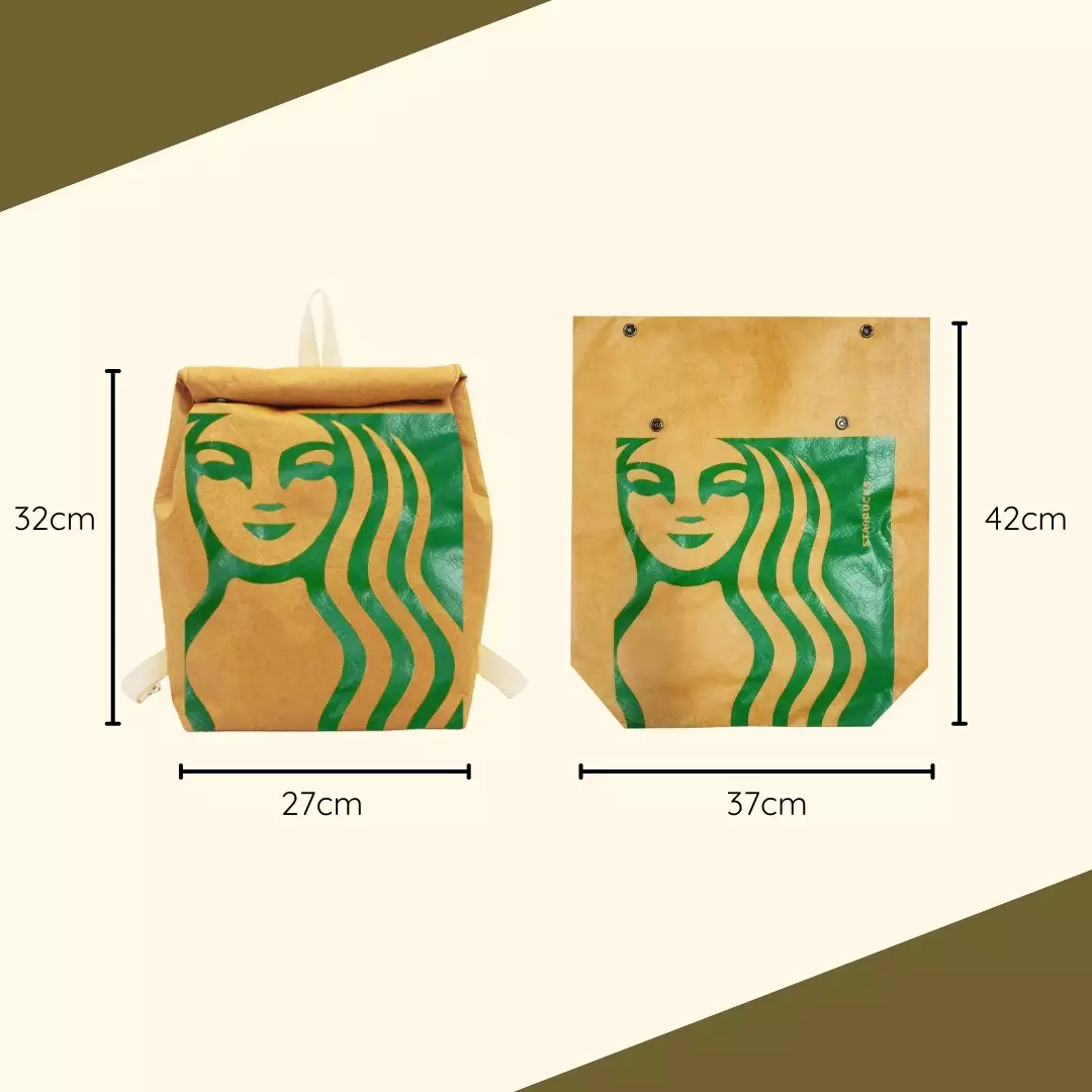 Wakakids Tas Ransel Backpack Bentuk Paper Bag Motif Unik Restoran Fast Food Starbucks Venrc