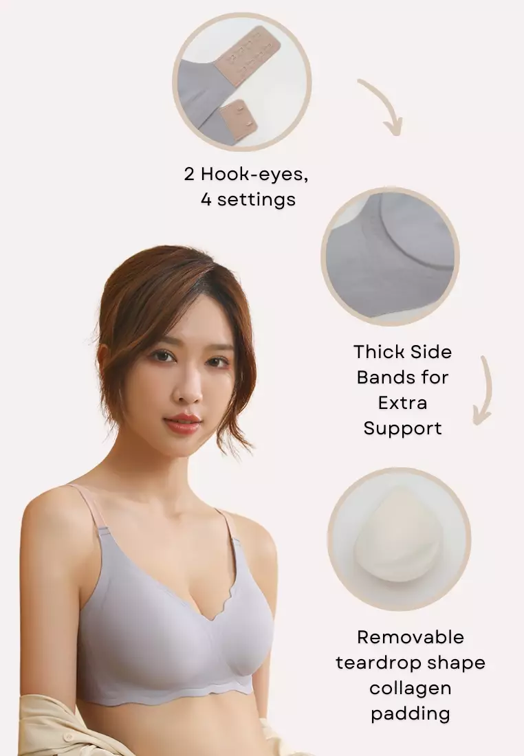 Daisy Seamless Wireless Paded Push Up Bra in Black