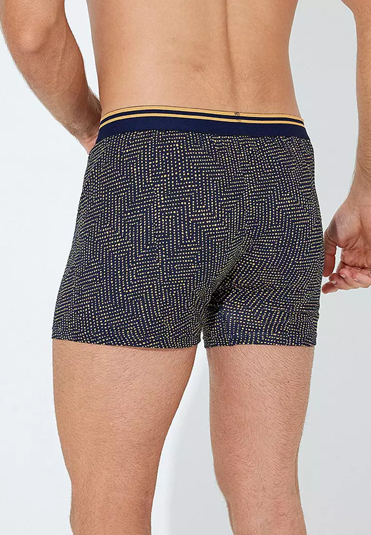 3 Boxer Uomo Koton In Cotone Con Stampa Geometrica - Navy (blu), 95% Cotone 5% Elastan - 4