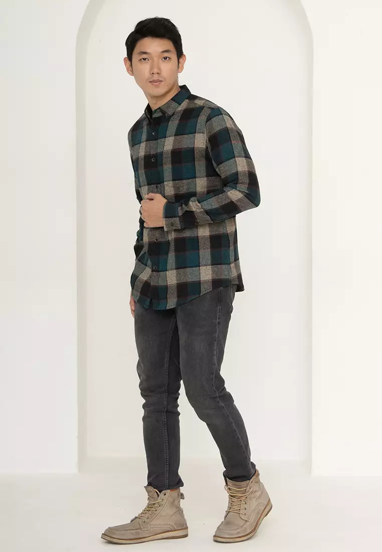kemeja Flannel Cotton Tangan Panjang OXCON OX06