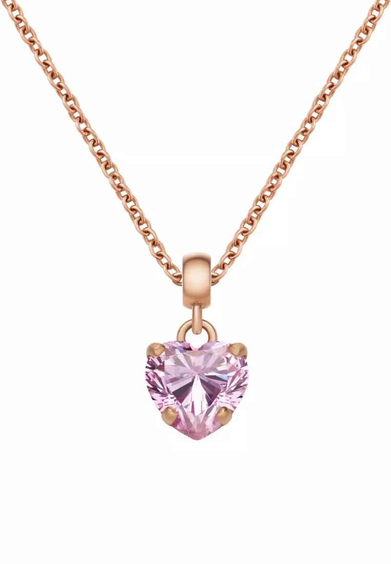 Charm Heart Pink Crystal Rose Gold - DW Charm collection