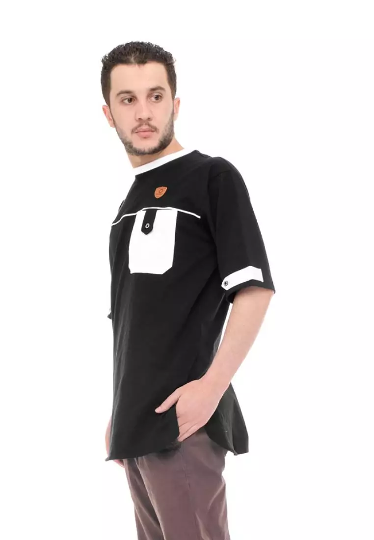 Kaos Koko Gamis Muslim Pria Fauzan - Hitam
