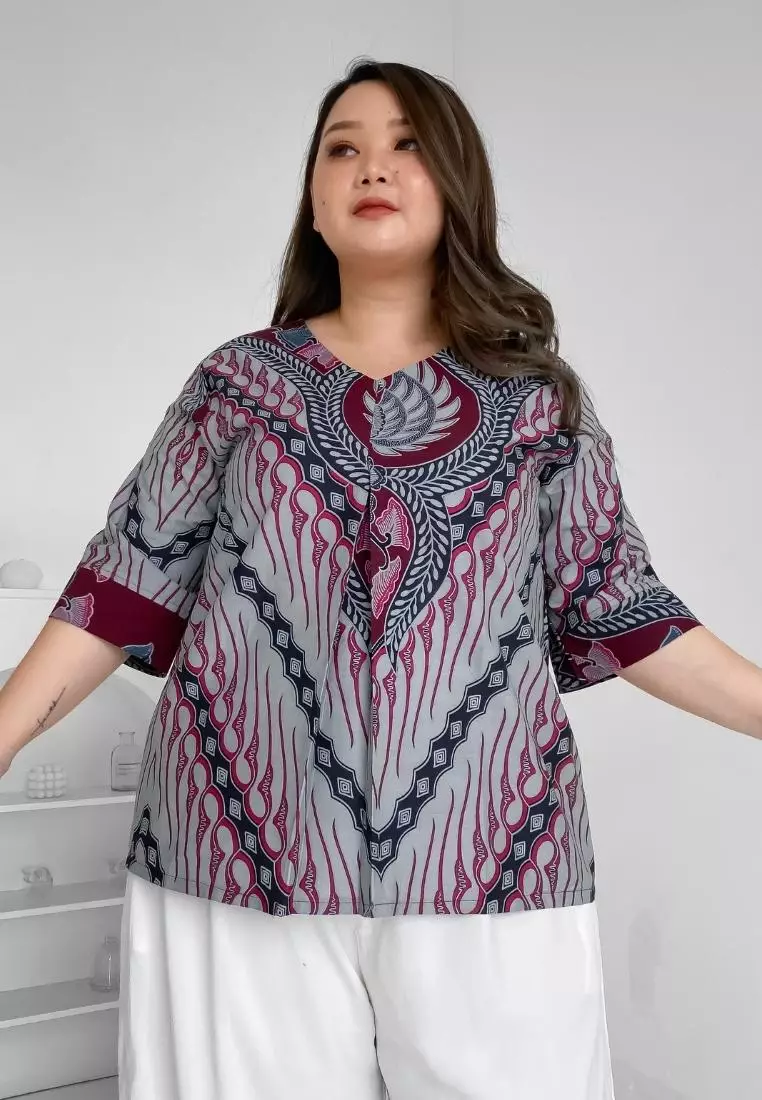 Plus Size Batik Top West Java Elisha Red