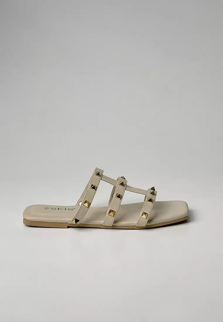Seis Viramid Sandal Teplek Wanita series-CREAM