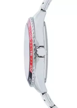 Jam Tangan Pria Alba Active  AS9V55 AS9V55X1 Strap Stainless Steel Silver Color Men Black Dial Coke Bezel Series Watch Original Garansi Resmi