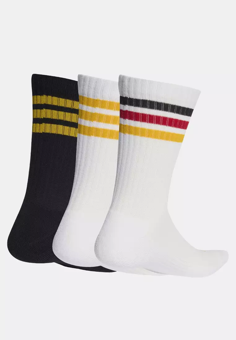 3-Stripes 緩震運動襪 3 對裝