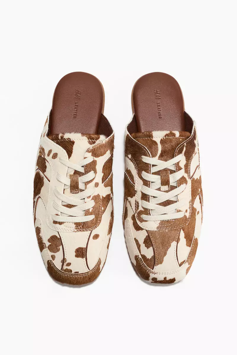 Trainer-style leather mules