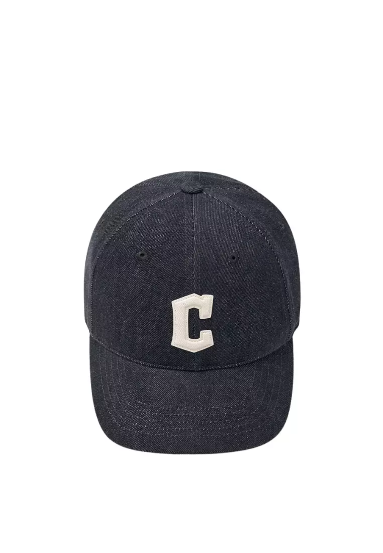 キャップ MLB Korea Denim New Structure Ball Cap CLE Charcoal Grey 3AC Jual MLB Korea Denim New Structured Ball Cap - Cleveland