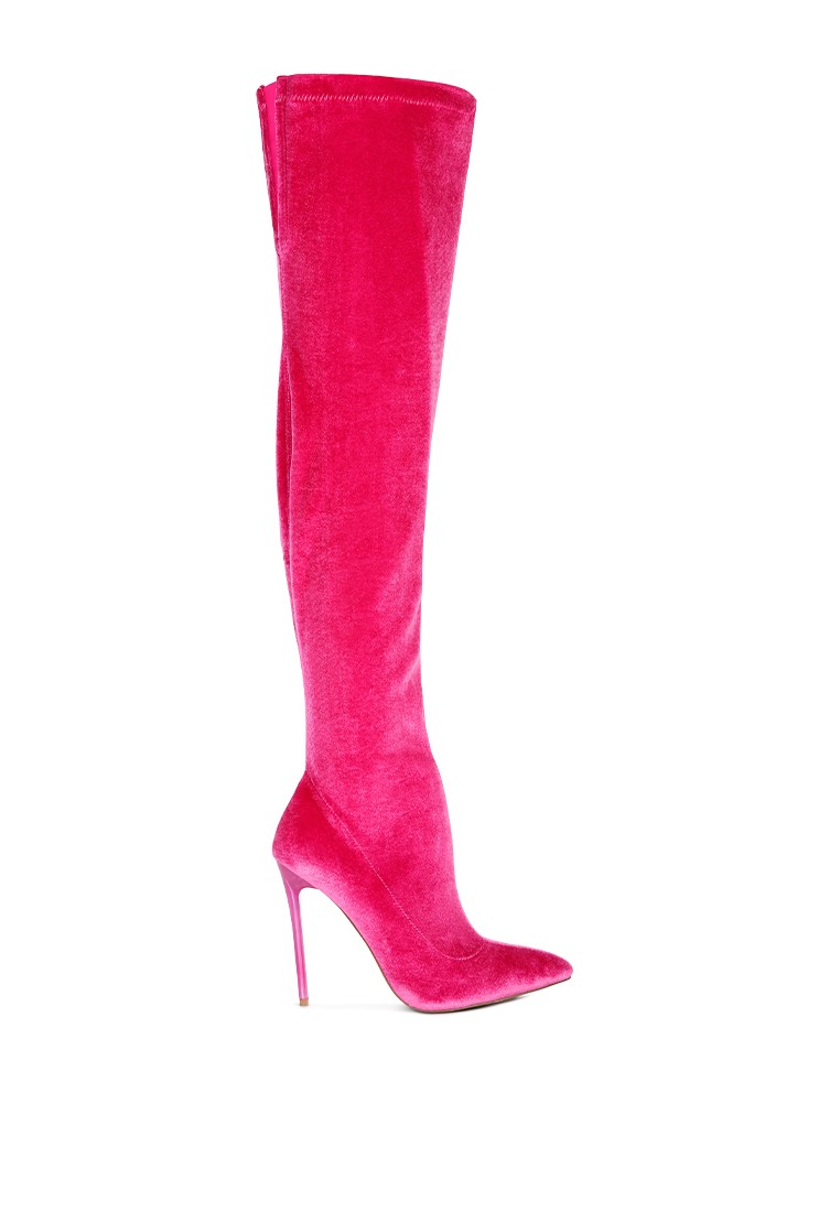 Fuchsia Stiletto Calf Boots