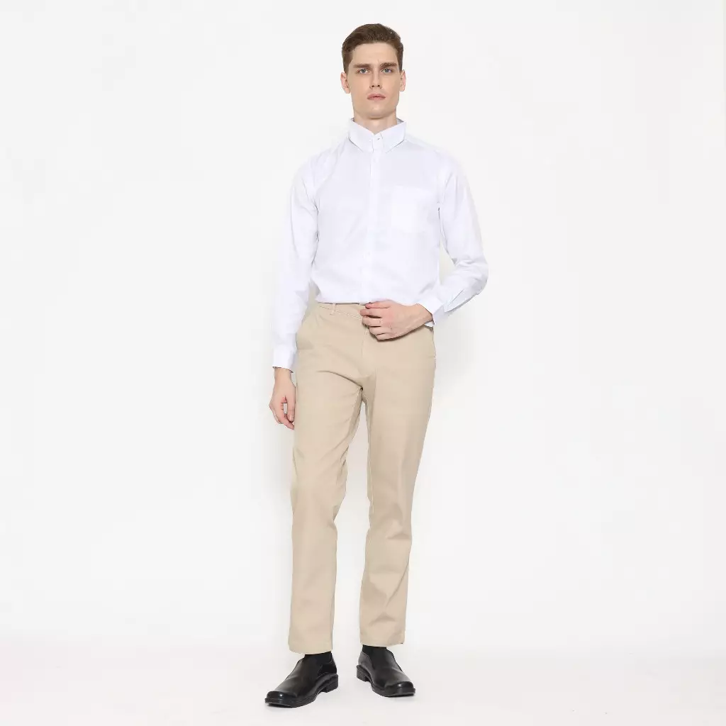 Schoeller Celana Panjang Chinos Pria Slim Fit Cotton Stretch – Cream – S.1-CCSF-O10A-CTS-SF