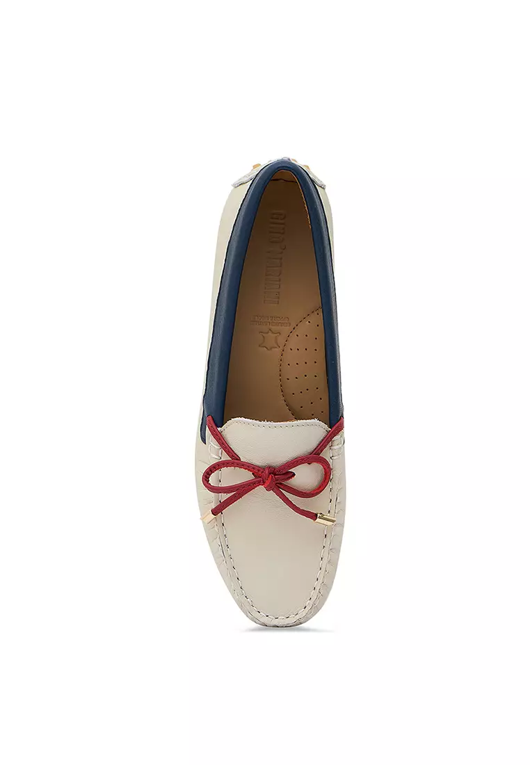 Sepatu Casual Wanita Loafer Moccasin Gino Mariani Eleanor 5 White
