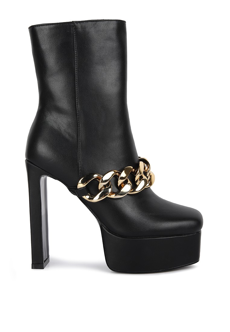 Black High Platform Ankle Boots