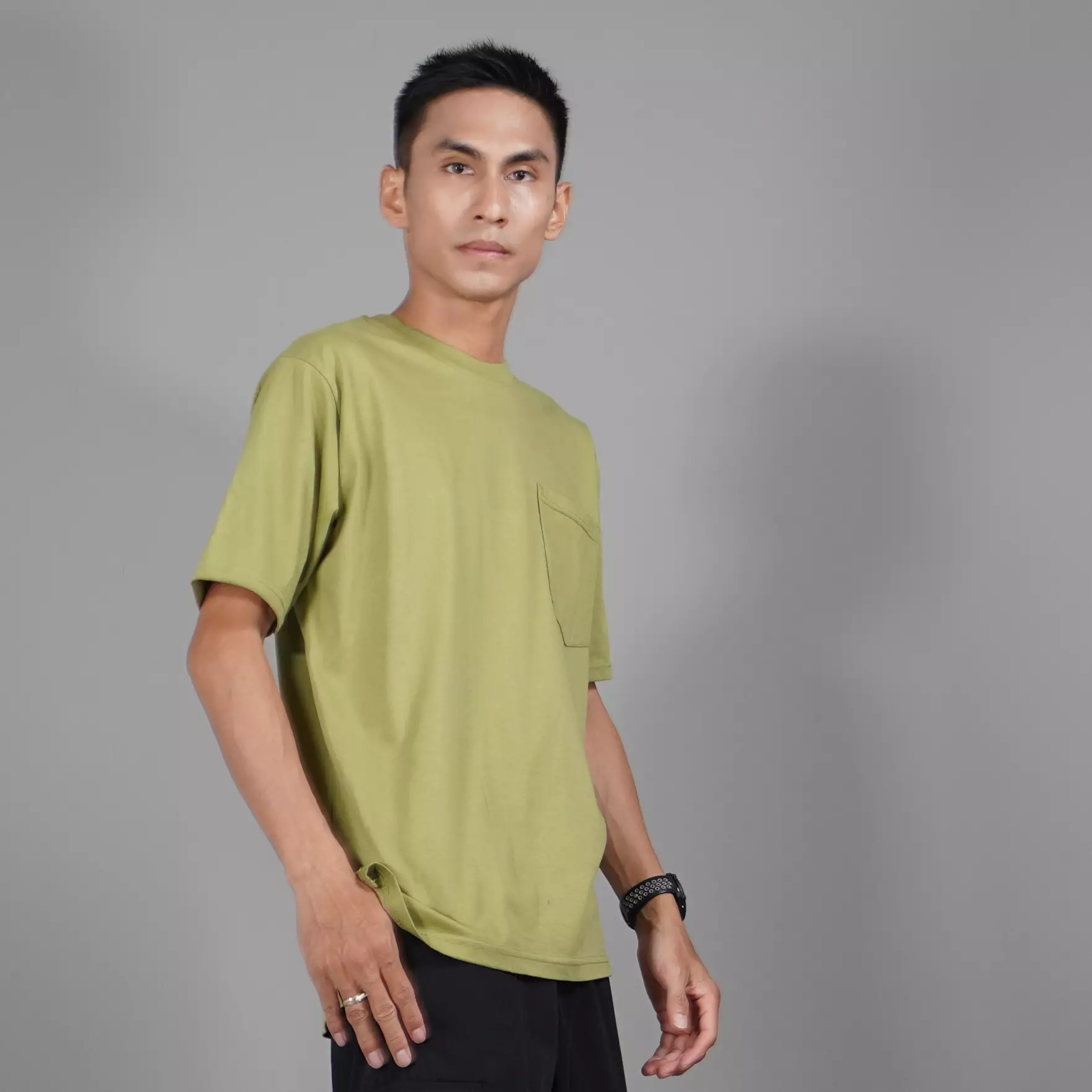  DANIEL Kaos Oversized Pria Kaos Polos Pria Oversized T-Shirt Polos Pria - Matcha