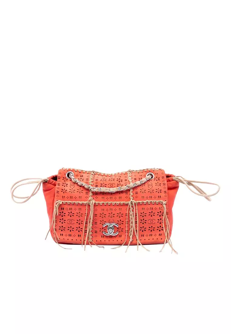 Pre-Loved Chanel Laser Cut Fringe Suede Flap