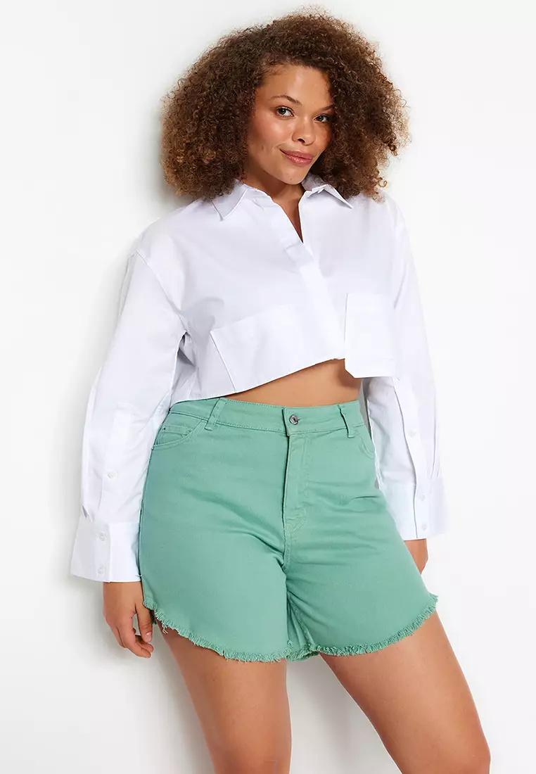 Plus Size Skinny Denim Shorts