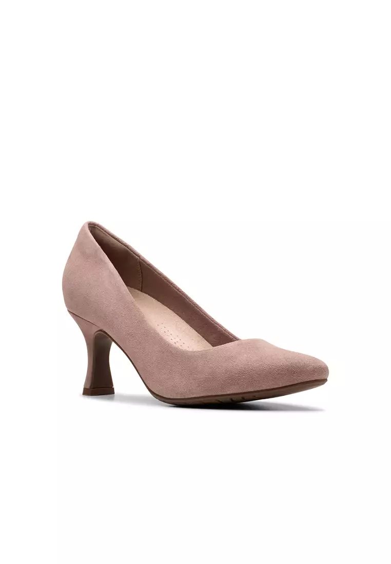 Clarks suede heels on sale