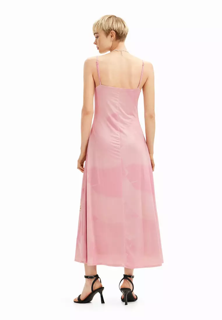 desigual pink dress Asymmetrical slip dress pink Women's I Desigual.com