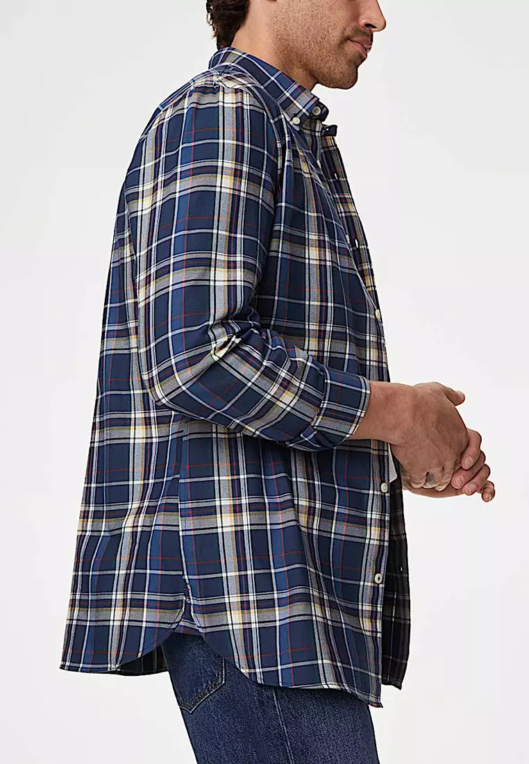 Cotton Rich Check Oxford Shirt