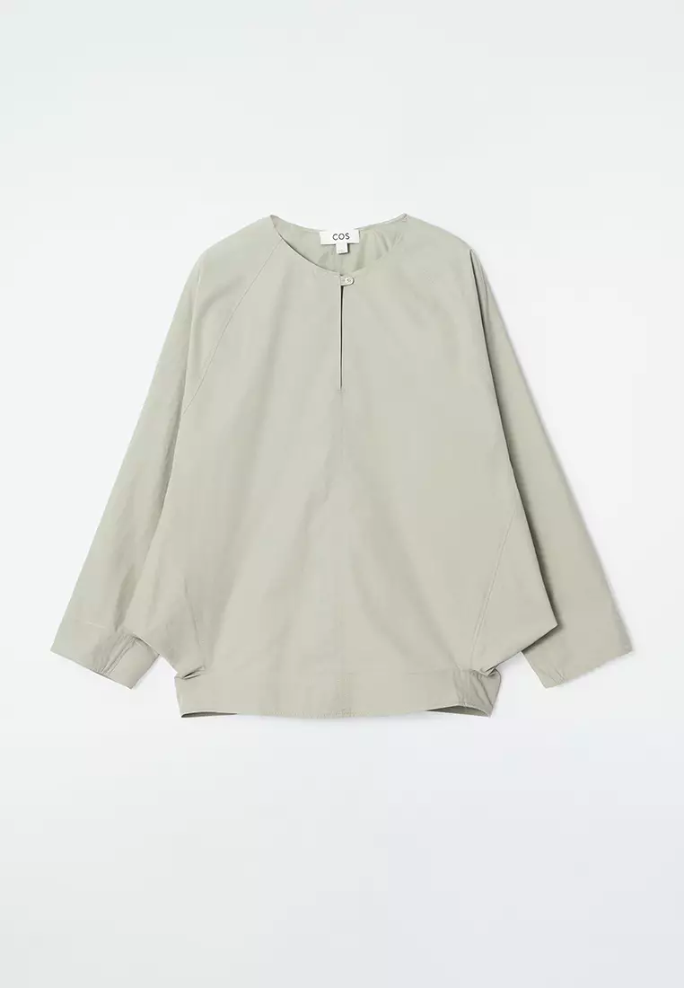 Elasticated Batwing-Sleeve Blouse