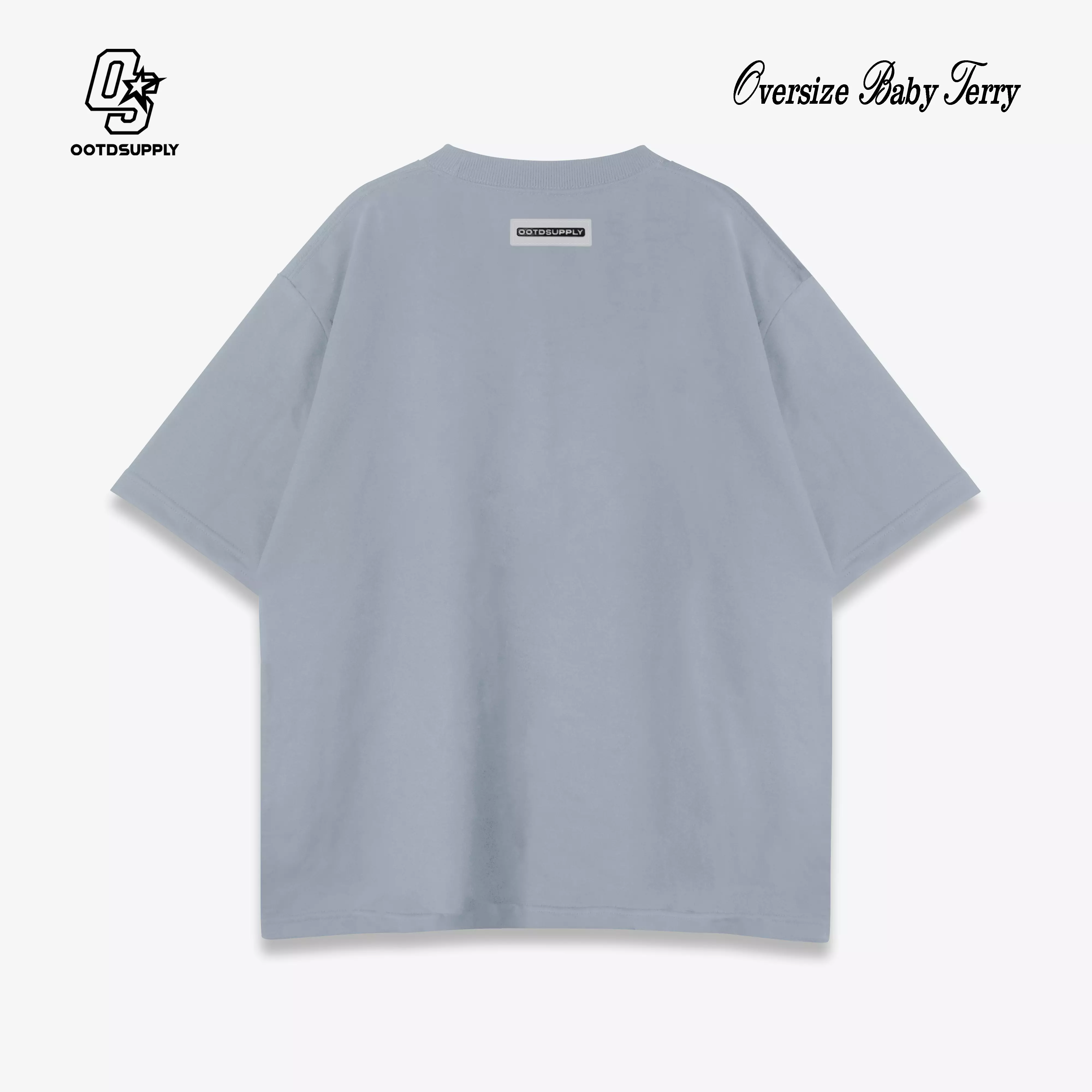 OOTDSUPPLY Oversized Force Ten Black & Light Grey l Oversize Tshirt | Kaos Baby Terry OVZBT004