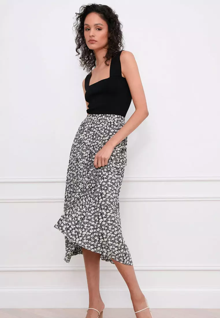 Floral skirt discount zalora