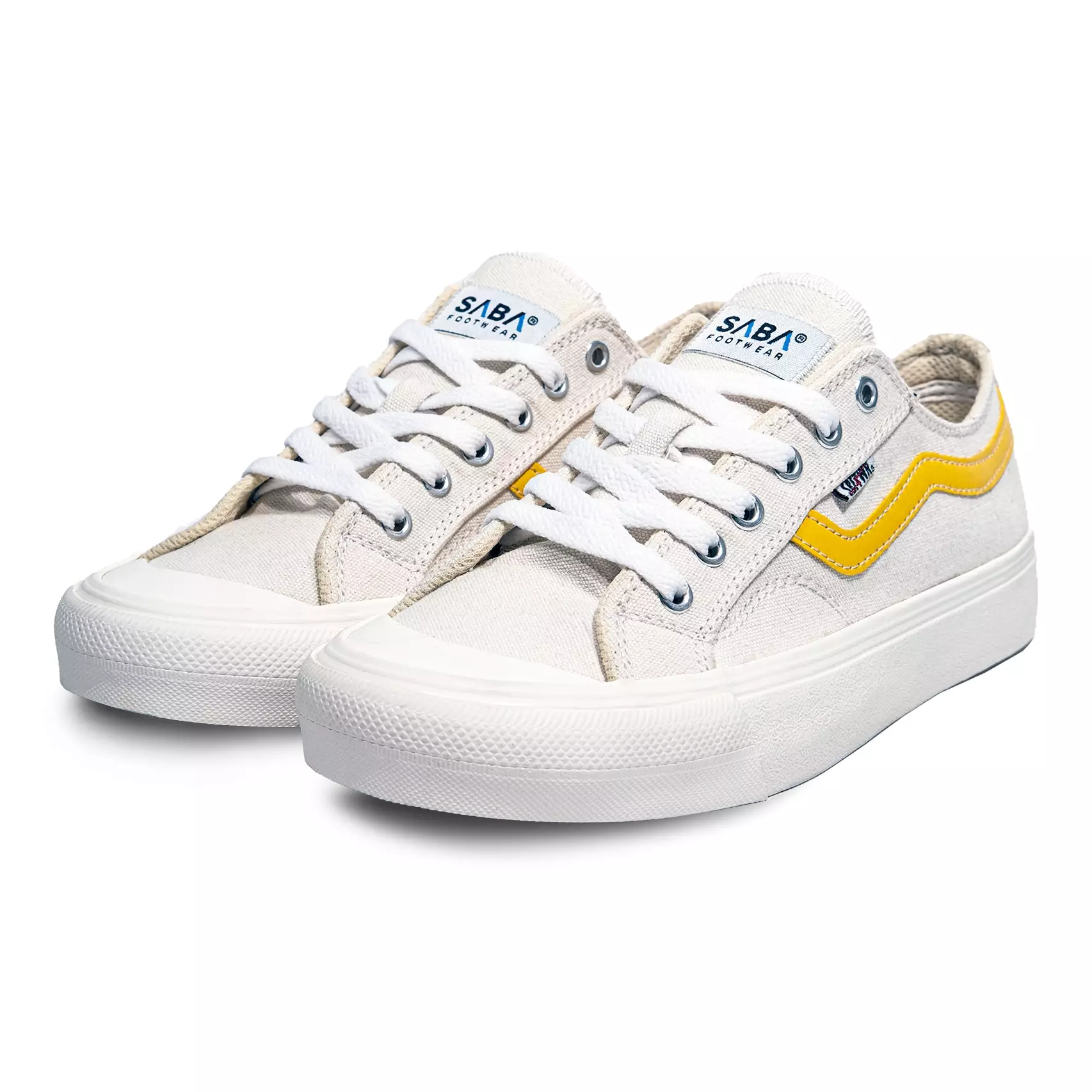SABA Veloz Light Off White Yellow - Sepatu Sneakers Casual Pria Wanita | Simple, Nyaman & Kekinian VLZ 36W