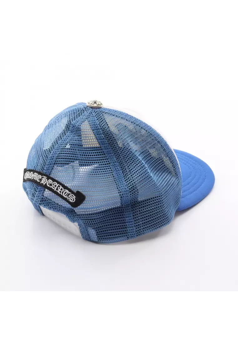 Pre-Loved Chrome Hearts 3 Cemetery Cross Patch baseball cap cap blue white mesh